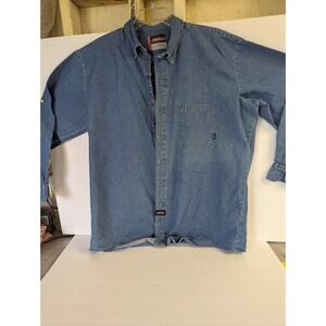 Dickie Mens Blue Jean Button Down Shirt,XL,